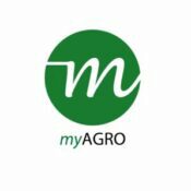 Green circle with a white lowercase "m" and the word "myAGRO" beneath it.