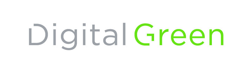 The image is a logo displaying the words "Digital Green" with "Digital" in gray and "Green" in green.